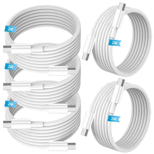 Miniatura 8 de Cable USB C a USB C de 60 W, paquete de 5 unidades a granel [5 x 3.3 pies] de carga rápida, cable tipo C compatible con teléfono 15/16 Pro/Max