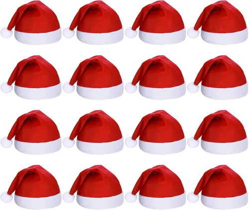 Miniatura 7 de SATINIOR 16 Piezas de Sombrero de Navidad a Granel, Sombreros de Papá Noel de Tela No Tejida para Navidad, Sombreros para Adultos, Decoraciones