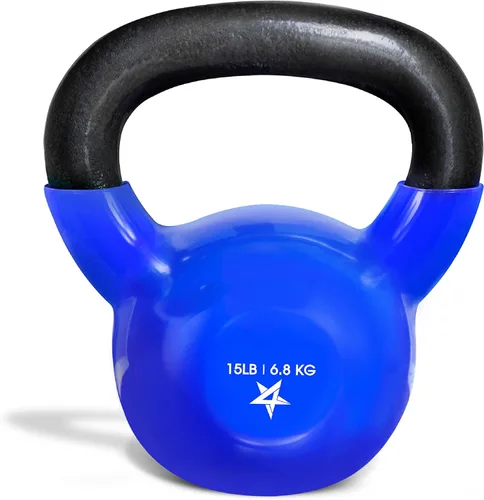 Miniatura 27 de Yes4All Pesa rusa, pesas rusas de hierro fundido con revestimiento de vinilo de 5-100 LB para entrenamiento de fuerza para ejercicios de gimnasio
