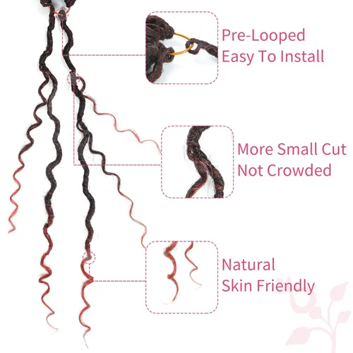 Miniatura 133 de Alicoco Goddess Locs Cabello de Ganchillo 12 Pulgadas 8 Paquetes Rastas Sintéticas de Ganchillo Para Mujeres Rastas Suaves Boho Pre-enrolladas River