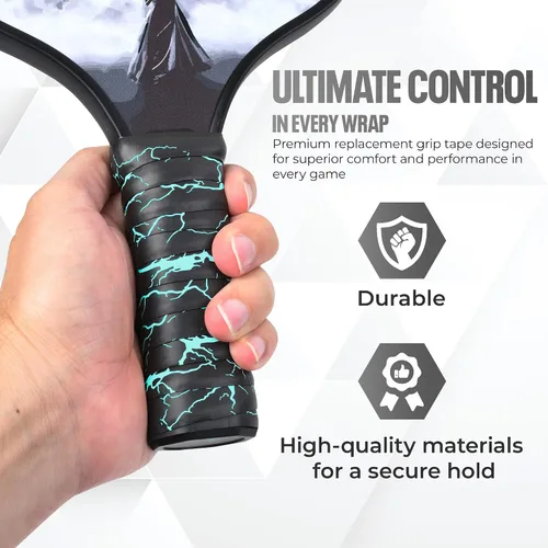 Miniatura 2 de DH Mythic Premium Gruesa Cinta de Reemplazo para Pickleball, Tenis y Pádel Envoltura de Raqueta Acolchada, Antideslizante, Resistente al Sudor