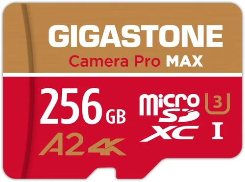 Recuperación de datos de 5 años: tarjeta micro SD GIGASTONE de 256 GB, cámara 4K Pro MAX, compatible con Gopro, Dash Cam, DJI, Drone, cámara de