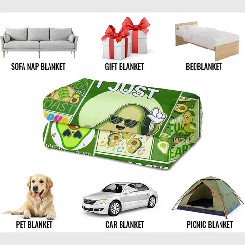 Miniatura 6 de Manta de aguacate, citas divertidas de Friut vegano, manta de forro polar suave y acogedora para sofá cama, 40 x 50 pulgadas