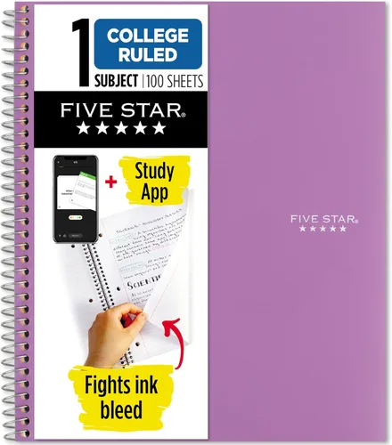 Miniatura 16 de Cuaderno de Five Star, 1 materia, con rayas, 100 hojas, 11" x 8-1/2", Negro