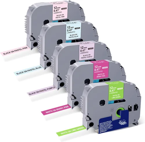 Miniatura 13 de TITBIT Paquete de 5 cintas táctiles PTP300BT P de repuesto para rotulador Brother Cube TZe-231 de 0.472 in 0.47 laminado Tze231 TZ-231 negro sobre