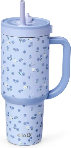 Miniatura 46 de Ello Oasis Botella de Agua de Acero Inoxidable de 30oz - Flower Quilt Colcha de flores