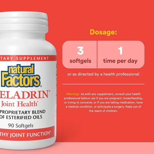 Miniatura 4 de Natural Factors, Celadrin Salud de las articulaciones, promueve la flexibilidad, la movilidad y la función de las articulaciones, 90 cápsulas blandas