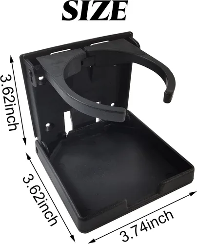 Miniatura 4 de TIHOOD 4 soportes plegables ajustables para bebidas, portavasos ajustables para marina, barco, caravana, coche, camiones, caravanas, camionetas