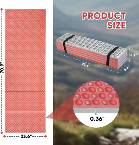 Miniatura 2 de Colchoneta de espuma ultraligera, almohadilla de espuma de celda cerrada impermeable para una insulación superior, colchoneta plegable