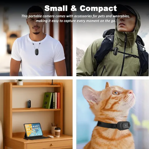 Miniatura 6 de Mini Cámara Corporal 4K 128GB - Cámara Corporal de Acción con Audio y Video - Grabación Impermeable Manos Libres Cámaras Vestibles - Videocámara