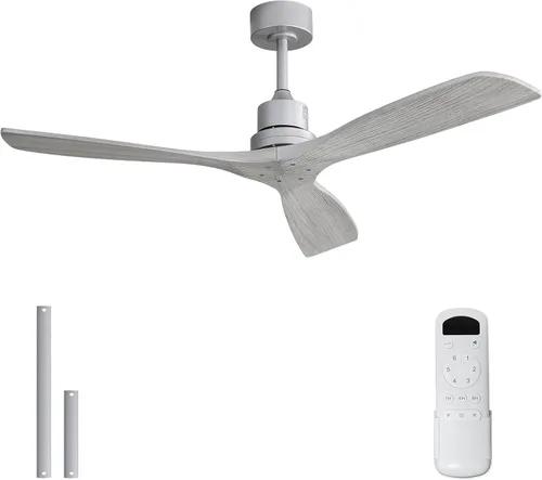 Miniatura 26 de Sofucor - Ventilador de techo de 52 pulgadas sin luces, moderno, de madera maciza, con control remoto, 5000 CFM de alto flujo de aire, motor CC