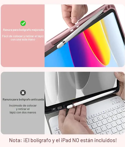 Miniatura 6 de Hamile Funda para iPad de 11ª y 10ª Generación con Teclado - 7 Colores Retroiluminados Inalámbrico Desmontable Funda Folio con Teclado y Soporte