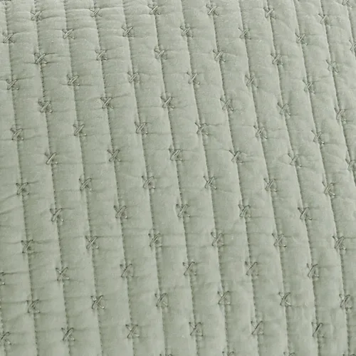 Miniatura 8 de Levtex Home - Cross Stitch. Juego de cubrecama acolchado salvia del desierto de algodón, patrón de punto de cruz, tamaño King, cubrecama