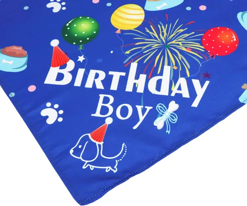 Miniatura 5 de ADOGGYGO Conjunto de gorro bandana para perro para suministros de fiesta de cumpleaños, bufanda de cumpleaños para mascotas para perros medianos