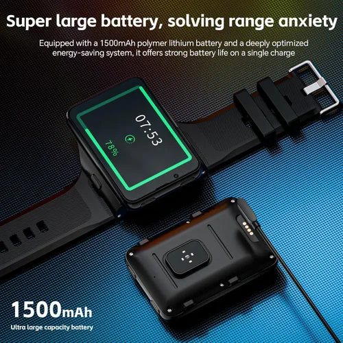 Miniatura 8 de LOKMAT Reloj inteligente con tarjeta SIM 4G de pantalla grande de 2.88 pulgadas, reloj inteligente Android 11 con llamada telefónica, cámaras duales