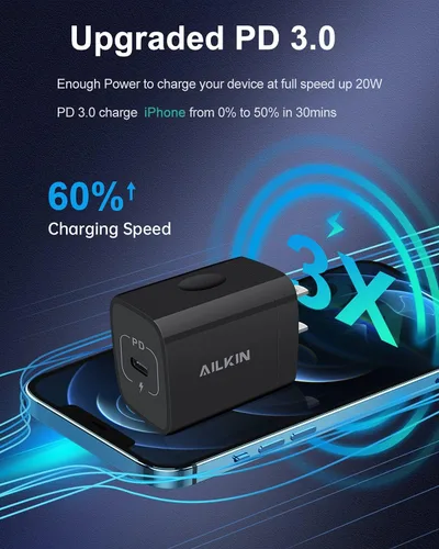 Miniatura 2 de Adaptador de cargador de pared USB C para iPhone 17 16e [60 W/6 pies] USB tipo C a USB-C, carga rápida 3.0 Bloque Plug Cube Brick Box, Android USBC