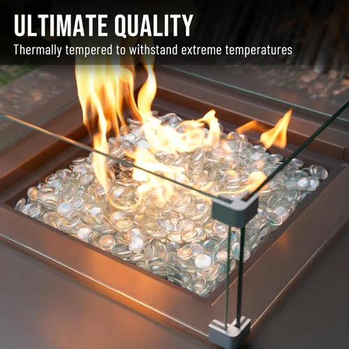 Miniatura 4 de Skyflame - Cuentas de vidrio de fuego de 10 libras para chimenea y lugar para fogatas, tamaño de 1/2 pulgada, cristal de hielo reflectante