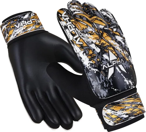 AlphaSports Guantes de portero de fútbol para niños, jóvenes y adultos, guantes de portero de fútbol con palma de látex de 0.157 in y doble