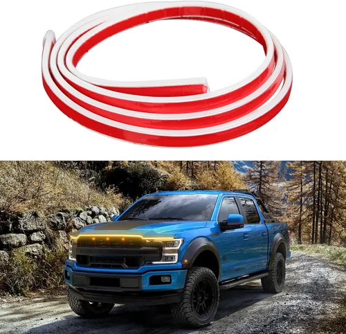 Miniatura 9 de DREAMIZER Tira de luz LED de 94" RGB para capó de coche, tira de luz LED multicolor exterior, luces LED dinámicas impermeables y flexibles
