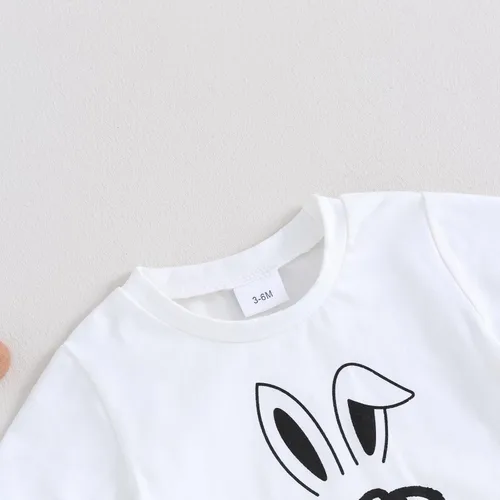 Miniatura 5 de Ledy Champswiin Trajes de Pascua para bebé, camiseta de manga corta con letras, tops y pantalones deportivos para niños pequeños, ropa de primavera