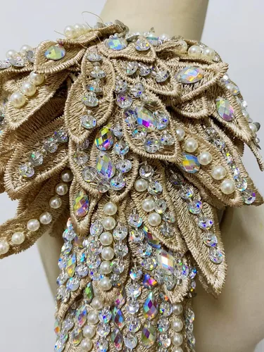 Miniatura 2 de Hecho a mano con diamantes de imitación para coser de 18 colores, apliques de encaje de perlas para coser a mano, parches para accesorios de ropa