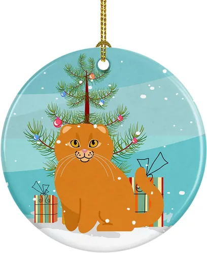 Miniatura 8 de Caroline's Treasures Árbol de Navidad de gato asiático, adorno de cerámica para colgar en el árbol de Navidad, decoración para el hogar, Navidad