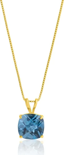 Miniatura 42 de MAX + STONE Cushion Cut Gemstone Necklace 8mm Solitaire Birthstone Necklace for Women Gemstone Pendant Necklaces with 18 inch Box Chain