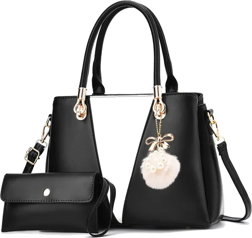 Bolsos de mano con costuras grandes para mujer, bolso cruzado para mujer, asa superior, juego de 2 bolsos para mujer