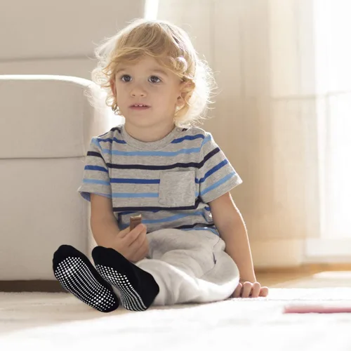 Miniatura 6 de HYCLES Calcetines antideslizantes para niños pequeños 12 pares de calcetines de tobillo alto para bebé niño y niña para niños de 1-33-55-77-10T Multi