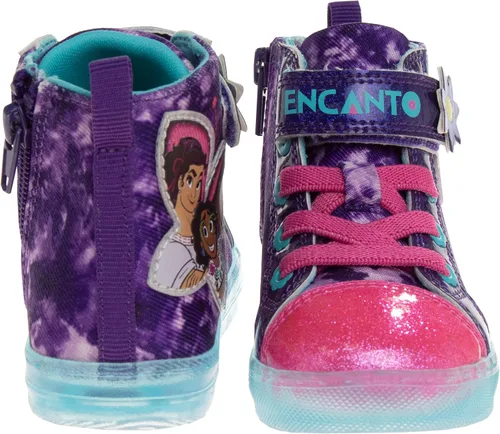 Miniatura 2 de Disney Encanto Shoes - Tenis de lona para niña, Mirabel Luisa Isabella, personaje de princesa, atléticos, casuales, de lona, sin cordones