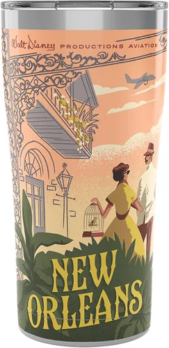 Tervis Disney Mickey Mouse One : Walt's Plane - Póster de viaje de Nueva Orleans, vaso aislado de triple pared mantiene las bebidas frías y
