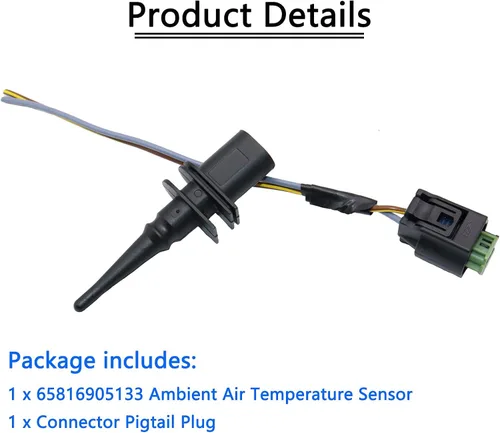 Miniatura 3 de Sensor de temperatura del aire ambiente exterior y conector con cable 65816905133 65816905050 Compatible con BMW 128i 323i 325i 328i 330Ci 528i 530i