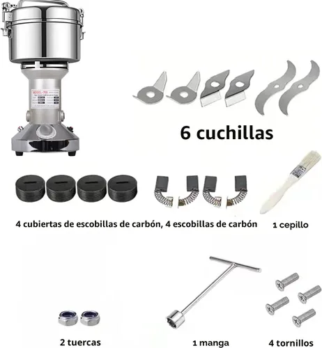 Miniatura 8 de Molinillo de Granos 750g Molinillo Eléctrico de Alta Velocidad de Acero Inoxidable Molinillo de Cereales Harina de Maíz Pulverizador de Polvo