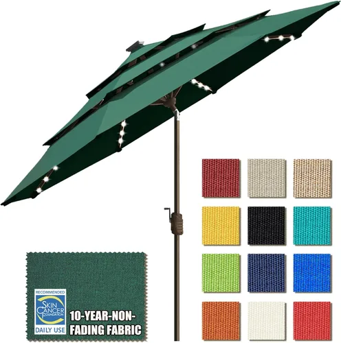 Miniatura 41 de EliteShade - Sombrilla solar de 9 pies / 2.74 metros, con 80 luces LED para patio, mesa al aire libre, con ventilación y cubierta que no se decolora