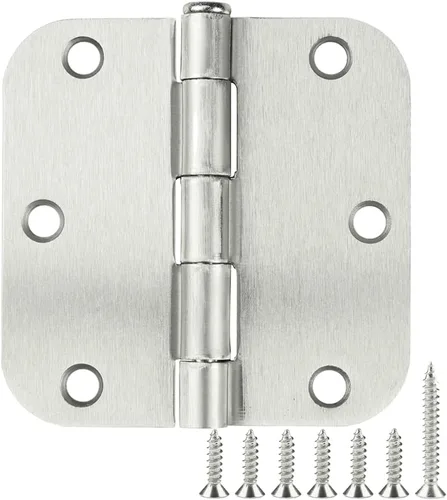 Miniatura 32 de Paquete de 12 bisagras redondeadas para puerta, con radio de 5/8 de pulgada, negro mate, 3.5 x 3.5 pulgadas Negro mate redondeado