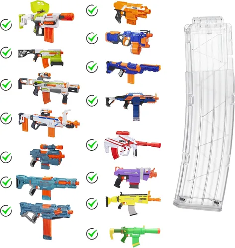 Miniatura 3 de WORKER Reemplazo de clip de cargador Banana de 22 dardos para Nerf N-Strike Elite Toy