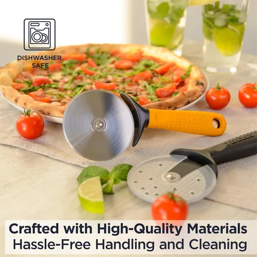 Miniatura 5 de Deiss Pro Cortador de pizza resistente con rueda de corte - Rueda de corte de pizza de acero inoxidable afilada y suave con mango antideslizante