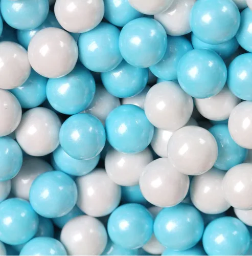 Bolas de goma de mascar de 1 pulgada para máquina de chicle, bolas de goma de mascar de celebración (1 libra, mezcla de bebé (azul claro y blanco))