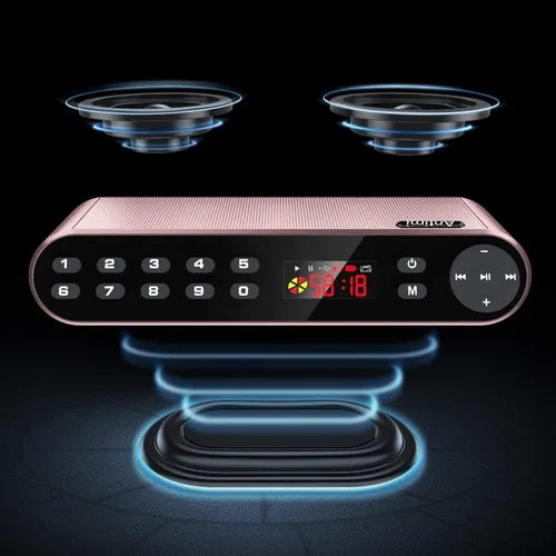 Miniatura 2 de Antimi Altavoz Bluetooth con reproductor de radio FM, reproductor MP3, altavoz estéreo portátil inalámbrico con controladores de altavoces