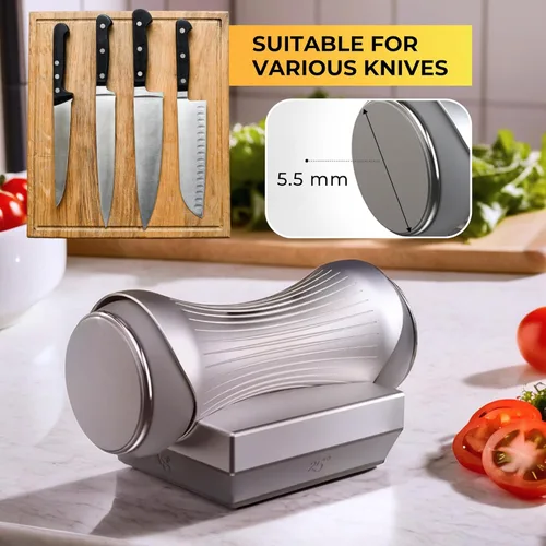 Miniatura 6 de YARO Best - Afilador de cuchillos para cocina y chef, sistema profesional de afilado de cuchillos, kit de afilador de cuchillos de aluminio, rodillo