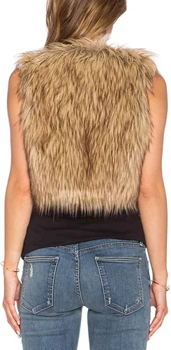 Miniatura 4 de Tanming Women's Sleeveless Open Front Fluffy Short Faux Fur Vests Waistcoats