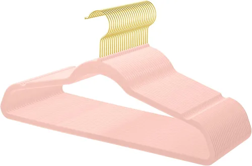 Miniatura 14 de TIMMY Perchas de terciopelo – Juego (paquete de 50) perchas ultrafinas con construcción resistente, soporta hasta 10 libras – Acabado rosa rubor