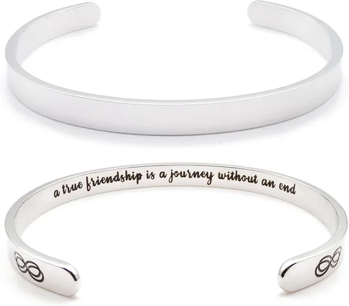 Miniatura 371 de Pulseras inspiradoras para mujer, joyería de acero inoxidable, con refranes, pulsera motivacional con mensaje oculto, pulseras grabadas para mejor