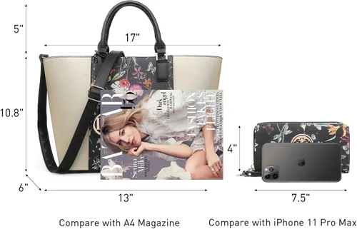 Miniatura 47 de Dasein Satchel Purse Handbag for Women Large Shoulder Work Tote Bag With Matching Wallet