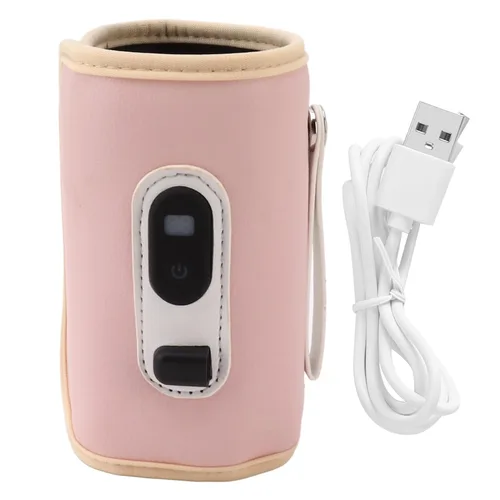 Miniatura 6 de Calentador de biberones USB, portátil, ajustable de 5 velocidades, para leche materna (rosa)