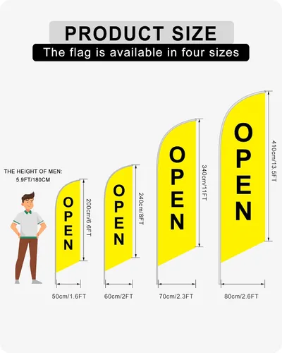 Miniatura 2 de Banderas publicitarias personalizadas con plumas para negocios al aire libre, pancartas y letreros personalizados (solo bandera) para exteriores