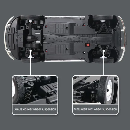 Miniatura 8 de Auto a control remoto, escala 1:16, modelo de escarabajo clásico, auto de juguetes para adultos, 2.4 GHz 4 canales RC con tracción trasera con luces