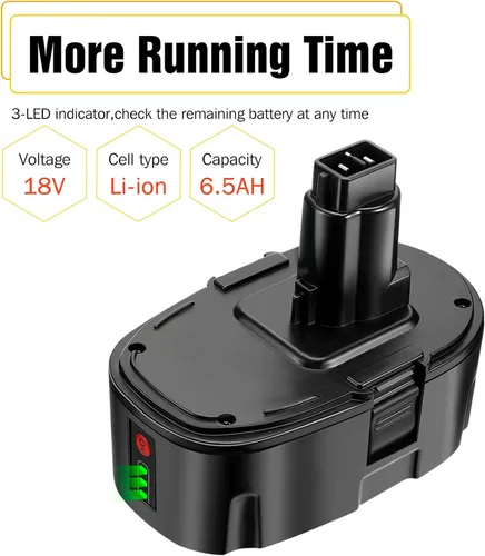 Miniatura 2 de Batería de repuesto para batería Dewalt de 18 V, batería de iones de litio de 6.5 Ah compatible con herramientas eléctricas inalámbricas Dewalt