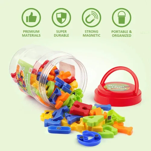 Miniatura 4 de Coogam Letras magnéticas, números, alfabeto, imanes para nevera, plástico colorido ABC 123, juego de juguetes educativos, aprendizaje preescolar