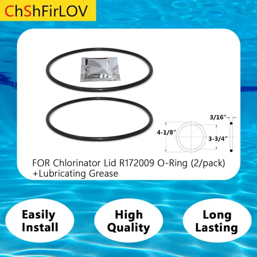 Miniatura 3 de R172009 O-283 - Junta tórica de tapa de clorador para clorador Pentair Rainbow Chlorinator 300 y 320 piezas de repuesto (2 unidades) + grasa